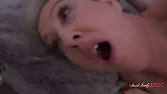 Blonde Stepmom Mrs. Maggie Moon Gets Caught Masturbating By Horny Stepson In Hd