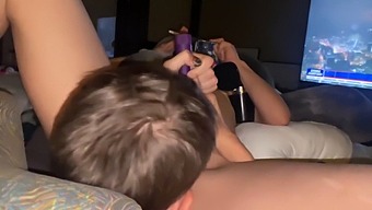 Purple-Haired Bisexual Caretaker And Her Partner Explore New Sex Toy Together