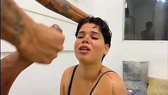 Amateur White Babe Gives A Sloppy Blowjob