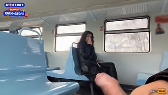 A Person I Met In A Train Helped Me To Reach An Orgasm And Walked Around The Train Wagons With Cum On His Face - Cumwalk